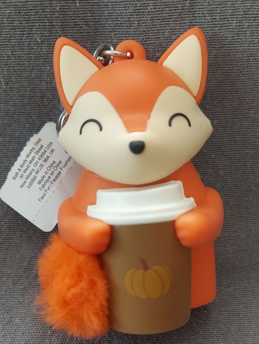Bath & Body Works Fox With Pumpkin Latte Faux Fur Tail Pocketbac Holder NWT